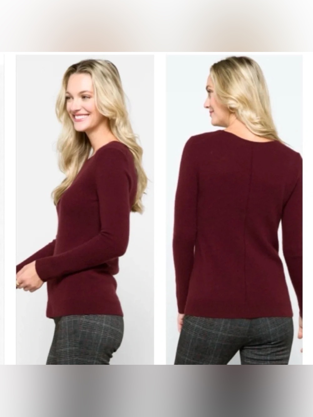 41 Hawthorn Cashmere Crewneck Sweater Burgundy Size XS